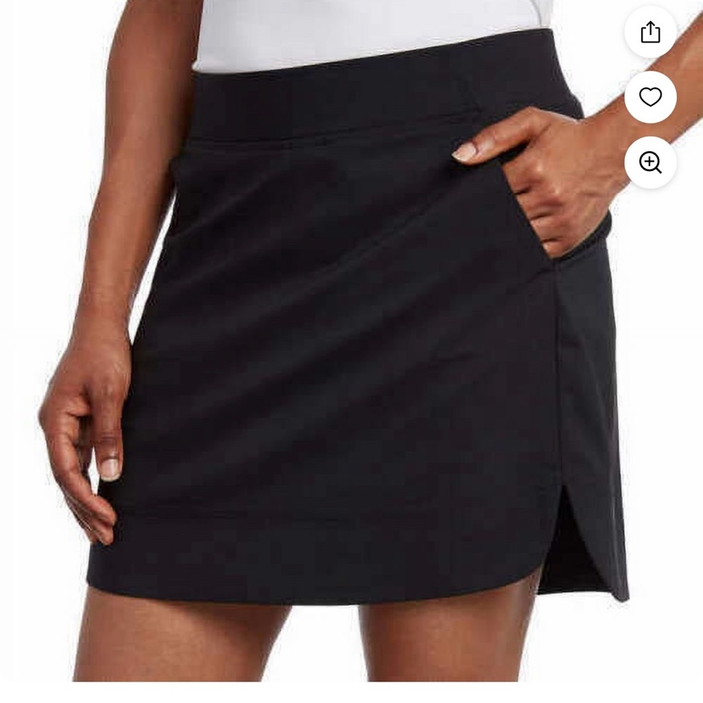 Cypress Club Women's Skort Built-in Shorts Tummy Smoothing, Black, XXL